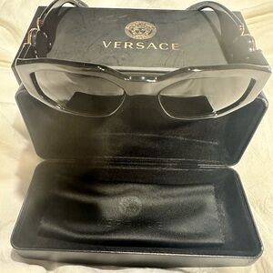 Versace Black and Gold Bold Frame Glasses